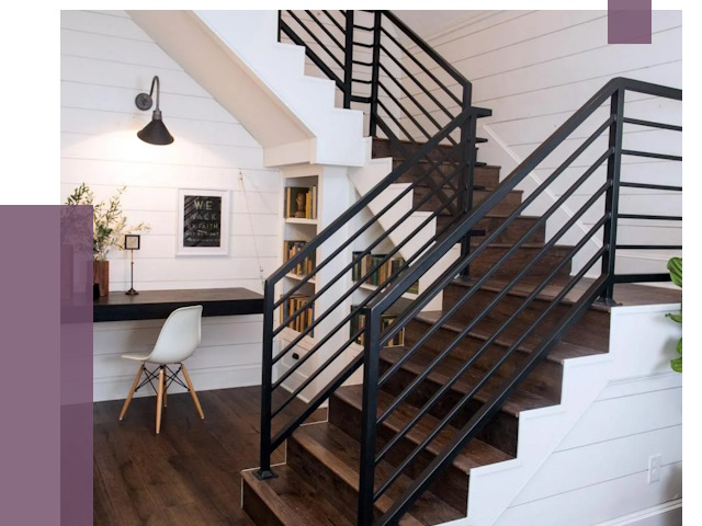 Перила для лестницы в доме в Абакане от 7406 руб. — ПРОЛЁТ-Бкн