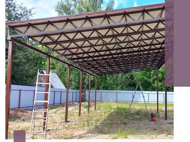 Односкатные навесы под ключ в Абакане — изготовление и монтаж