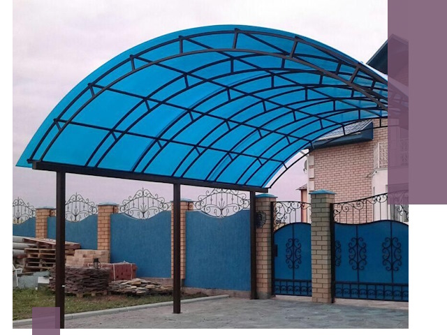 Арочные навесы под ключ в Абакане — изготовление и монтаж