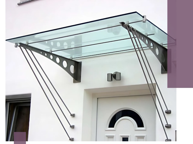 Козырьки над входом под ключ в Абакане — изготовление и монтаж