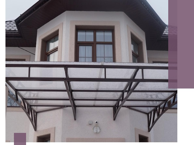 Козырьки из поликарбоната под ключ в Абакане