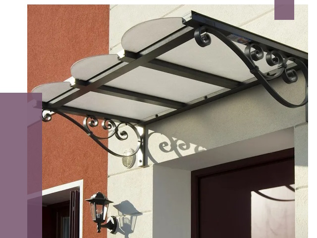 Односкатные козырьки в Абакане от 8376 руб.  | ПРОЛЁТ-Бкн