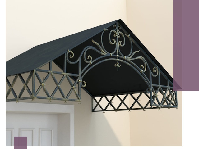 Двускатные металлические козырьки под ключ в Абакане