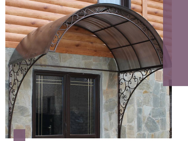 Арочные козырьки под ключ в Абакане: изготовление и монтаж